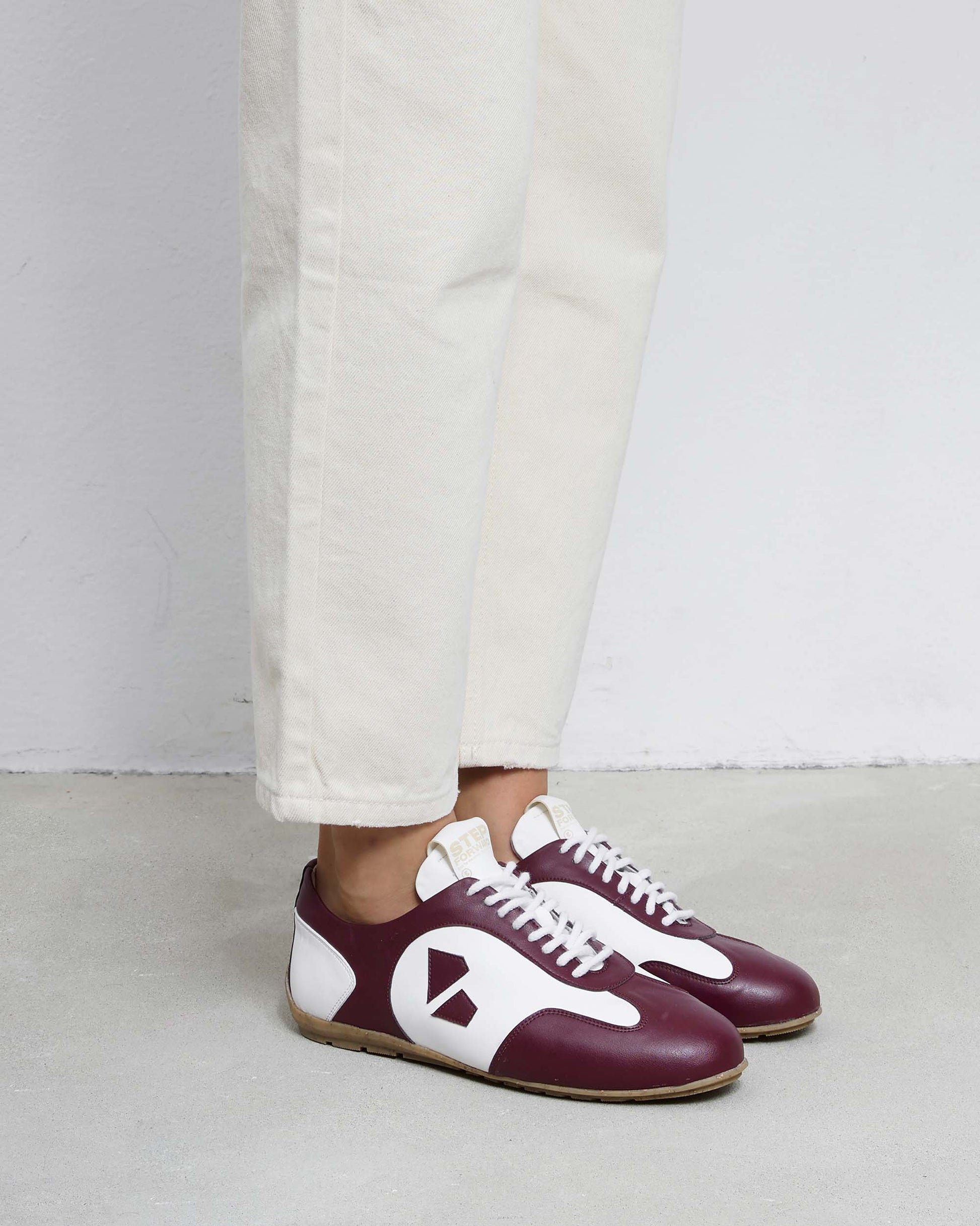 Racer Sneakers Burgundy White - Vegan America