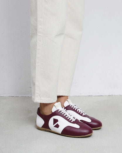 Racer Sneakers Burgundy White - Vegan America