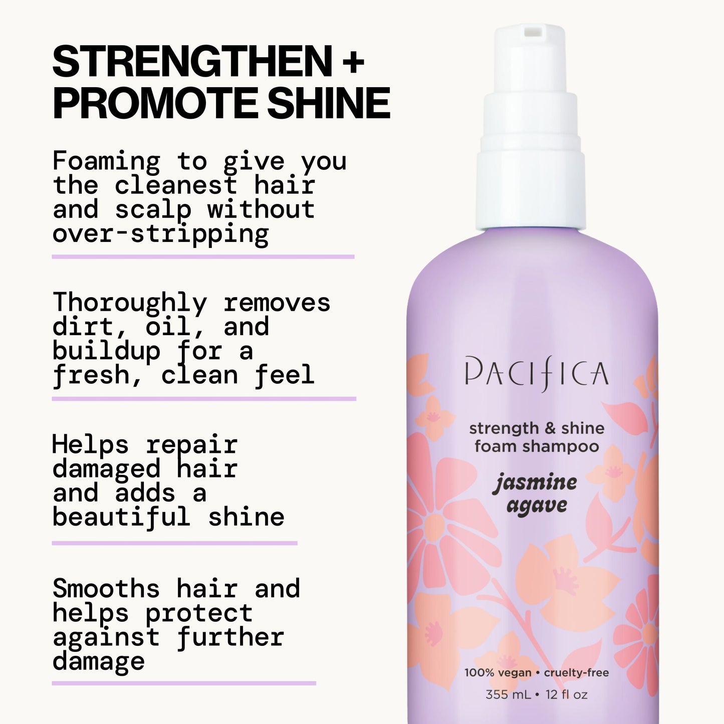 Jasmine Agave Strength + Shine Foaming Shampoo