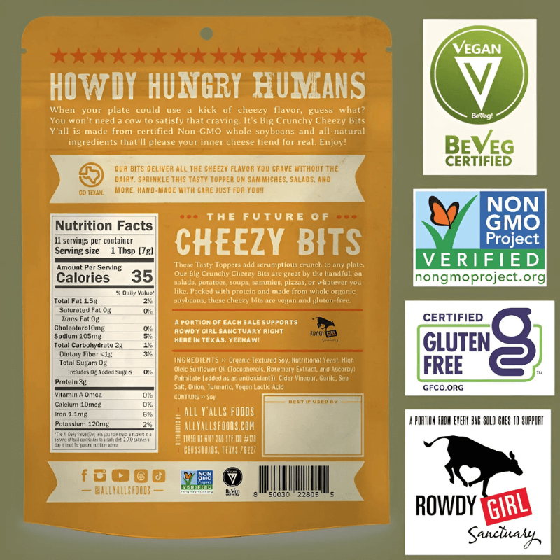 Big Crunchy Cheezy Bits (Retail 6 - Pack) - Vegan America