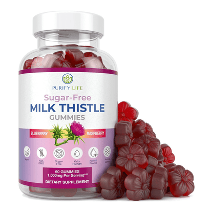 Sugar Free Milk Thistle Gummies for Liver Function, Detox & Cleanse, Hangover Relief - Vegan America