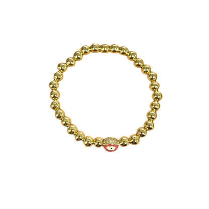 Evil Eye Golden Ball Charm Bracelet - Vegan America