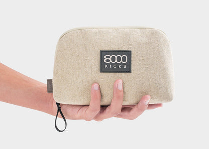 Accessory & Tech Pouch in beige hemp - Vegan America