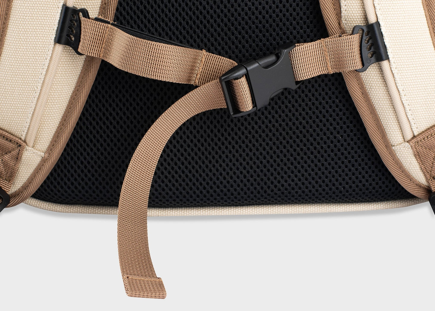 Nomad Hemp Rolltop Backpack in Beige and Green - Vegan America
