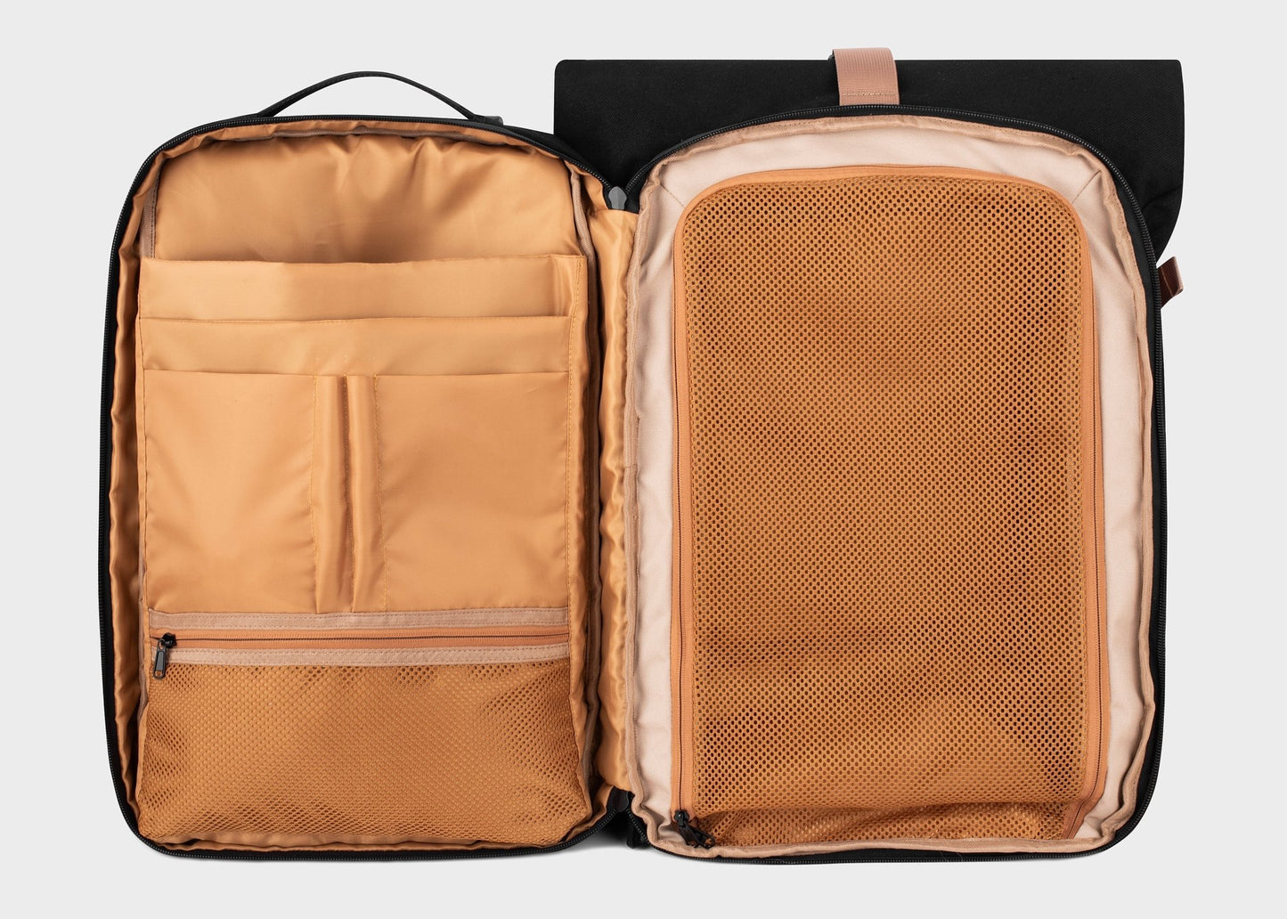 Nomad Hemp Rolltop Backpack in Beige and Green - Vegan America