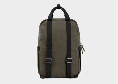 Small Hemp Backpack in Dark Green - Vegan America