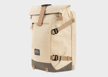 Nomad Hemp Rolltop Backpack in Beige and Green - Vegan America