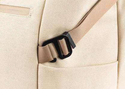 Nomad Hemp Rolltop Backpack in Beige and Green - Vegan America