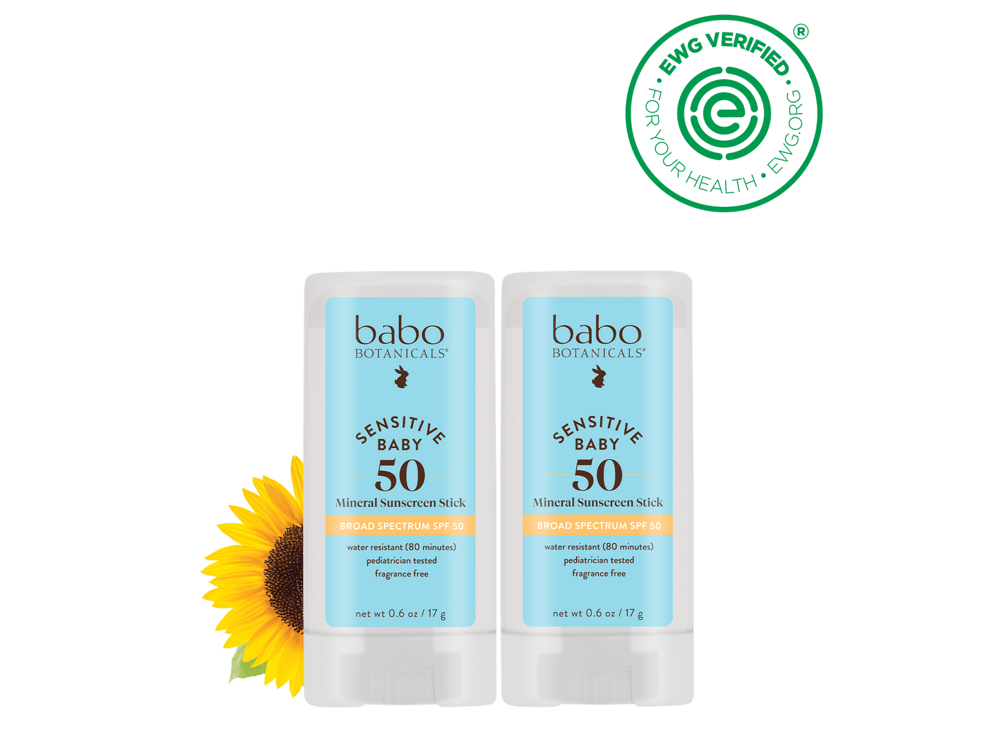 Sensitive Baby Mineral Sunscreen Stick SPF50 Duo