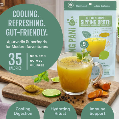 Mint, Lime & Turmeric Golden Mung Sipping Broth | 9 Cups