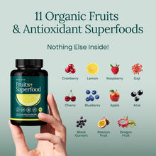 USDA Organic Fruits and Veggies Supplement, Easy to Swallow Whole Food Vegan Capsules, 31 Real Superfoods, Fruit and Vegetable Supplement for Adults, Energy and Immune Support, Non-GMO, 180 Count