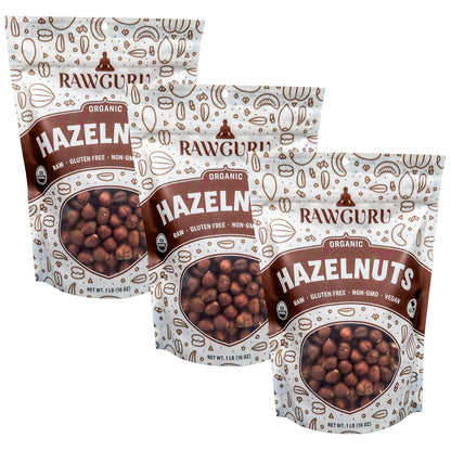 RawGuru Raw Organic Hazelnuts - 16 oz - Vegan America