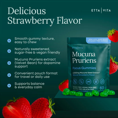 Dopamine Supplement - Sugar - Free Mucuna Pruriens Gummies - Vegan America