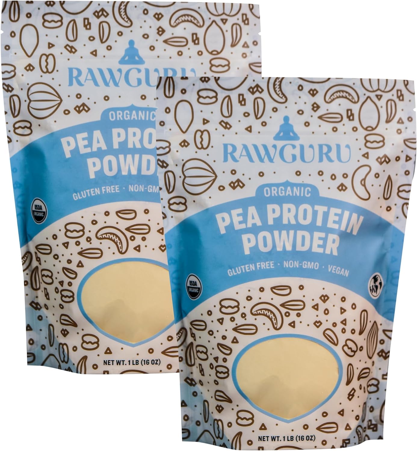 RawGuru Organic Raw Pea Protein Powder - 16oz - Vegan America