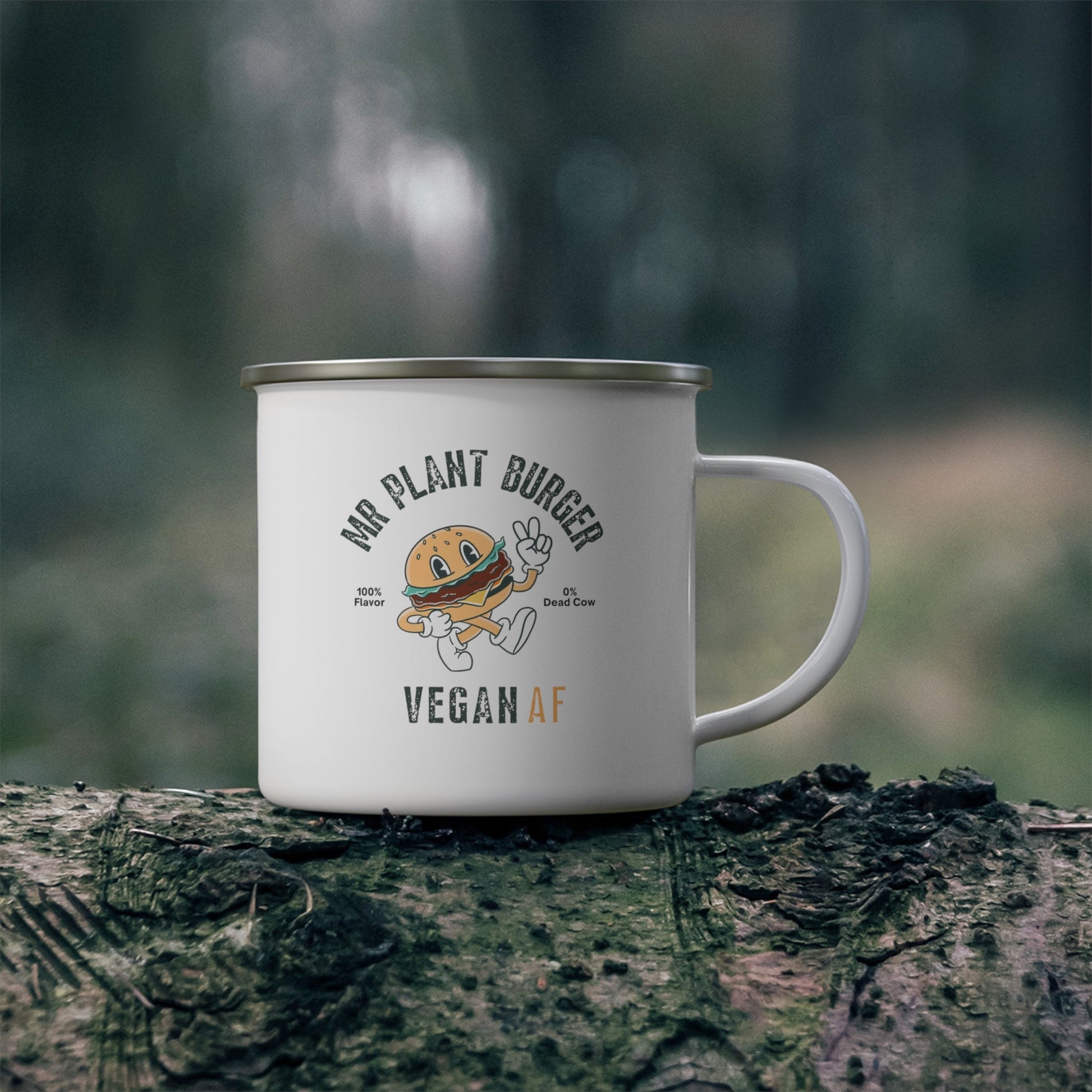 Mr Plant Burger Enamel Mug - Vegan America