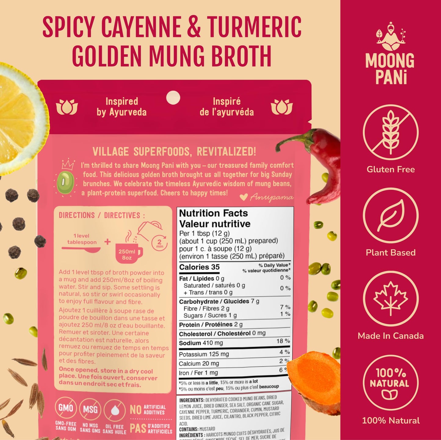 Cayenne Pepper & Turmeric Golden Mung Broth | 9 Cups - Vegan America