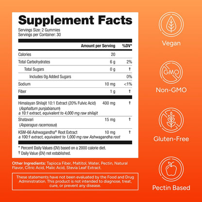 Purify Life Sugar-Free Himalayan Shilajit Gummies for Men and Women