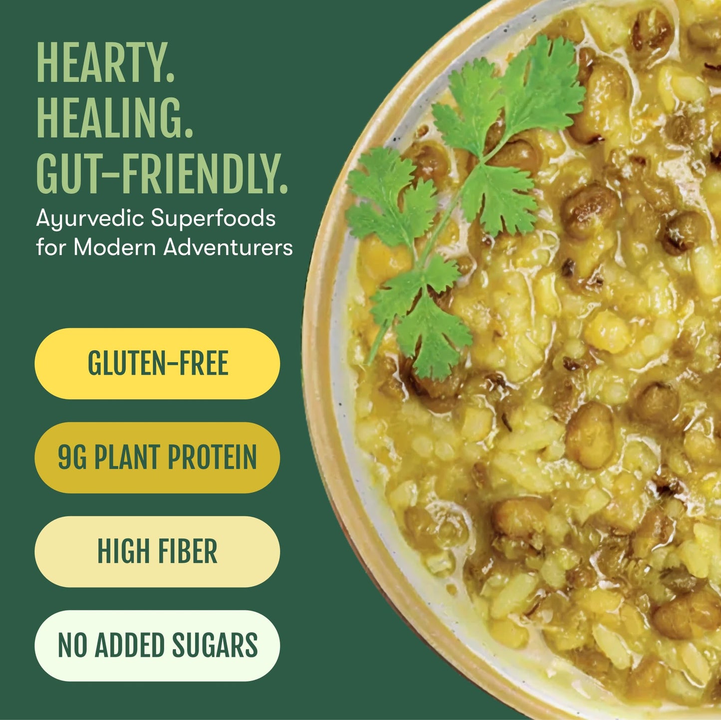 Sprouted Mung Khichari: Mild Ginger & Turmeric | 3 Servings - Vegan America