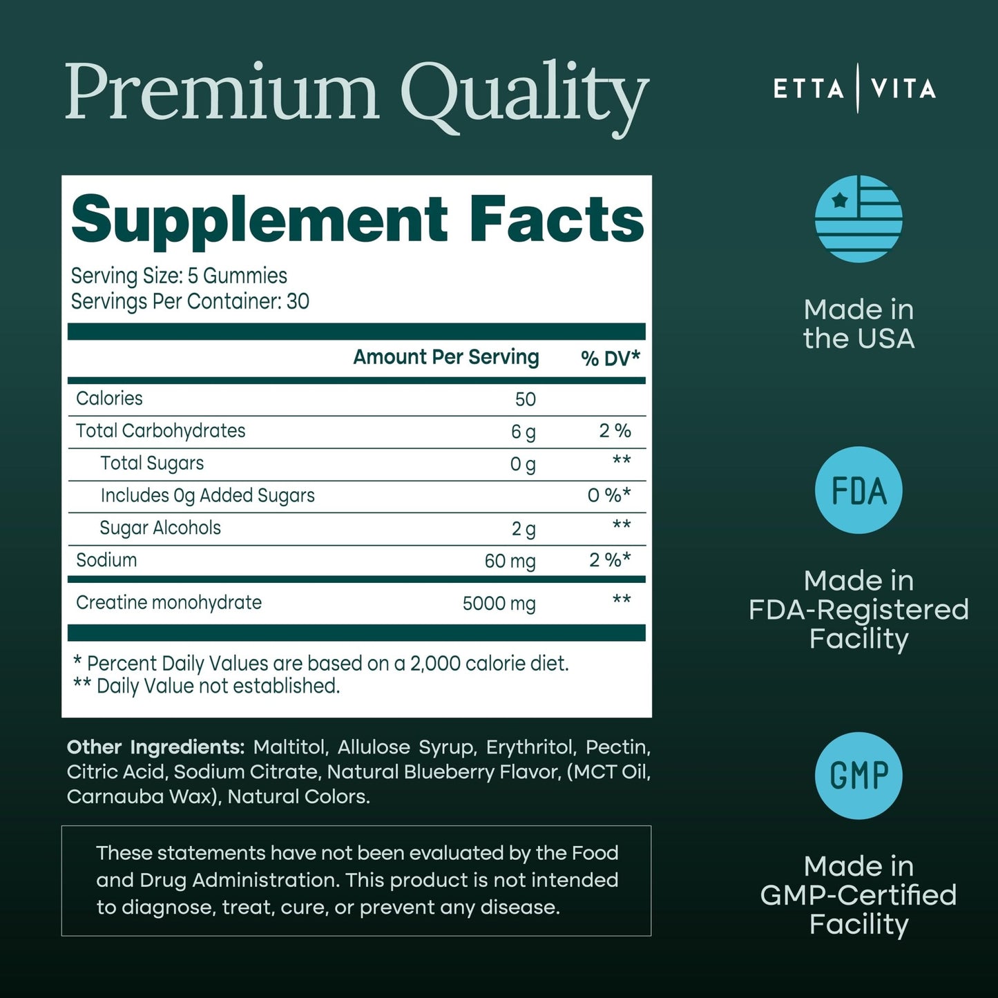 Sugar - Free Creatine Monohydrate Gummies (5g Per Packet) - Vegan America