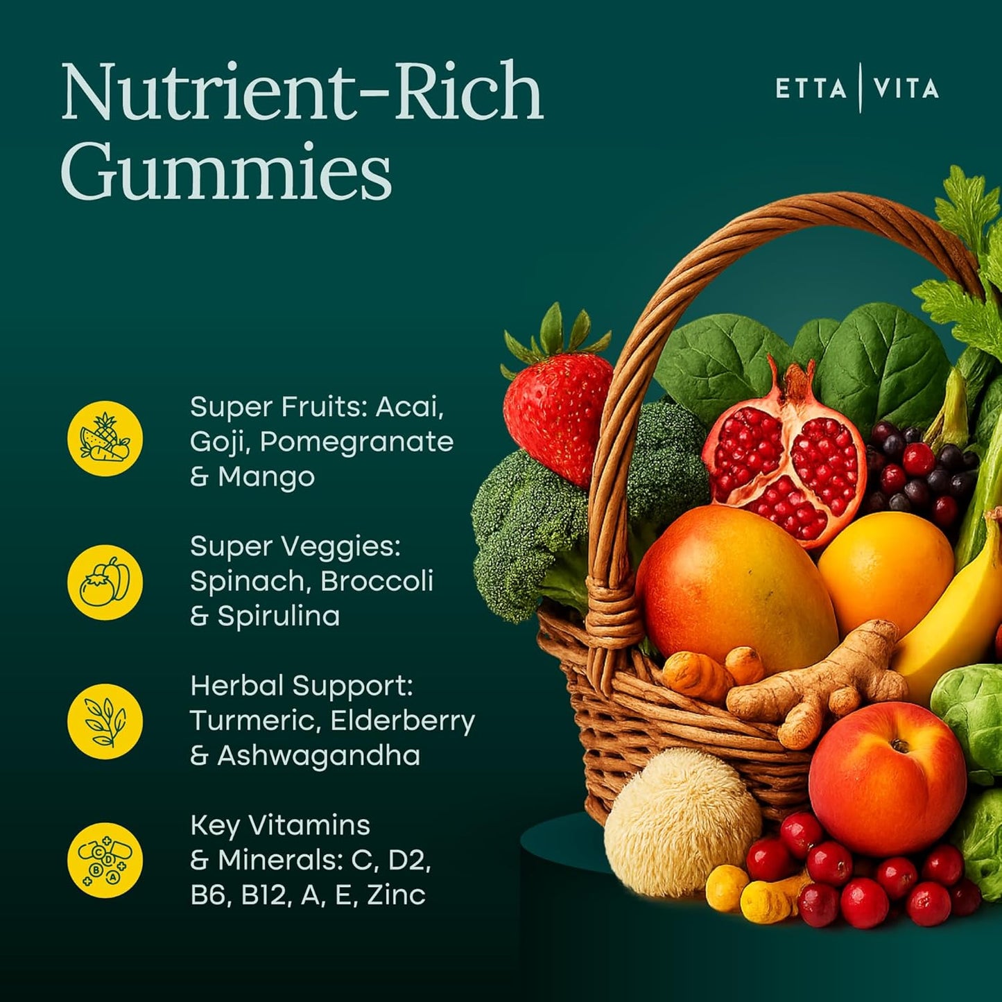 Fruits and Veggies Gummies Supplement - Vegan America