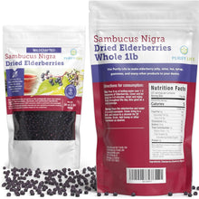 Black Dried Elderberries 1lb, Wildcrafted Elderberry for DIY Syrup & Tea