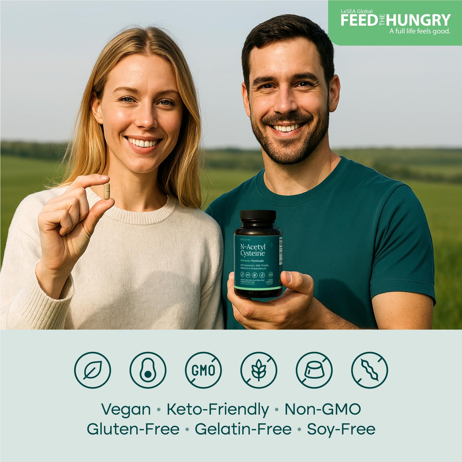 NAC Supplement N - Acetyl Cysteine 600mg with Quercetin, Milk Thistle, Molybdenum & Selenium - Vegan America