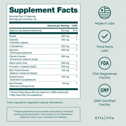 Liver Cleanse Detox & Repair - Zeolite Detox Supplement for Gut Health, Cognition & Natural Energy - Vegan America