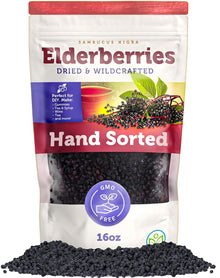 Wildcrafted Dried Elderberries - Bulk Supply - 1lb - Natural High Quality Ingredients