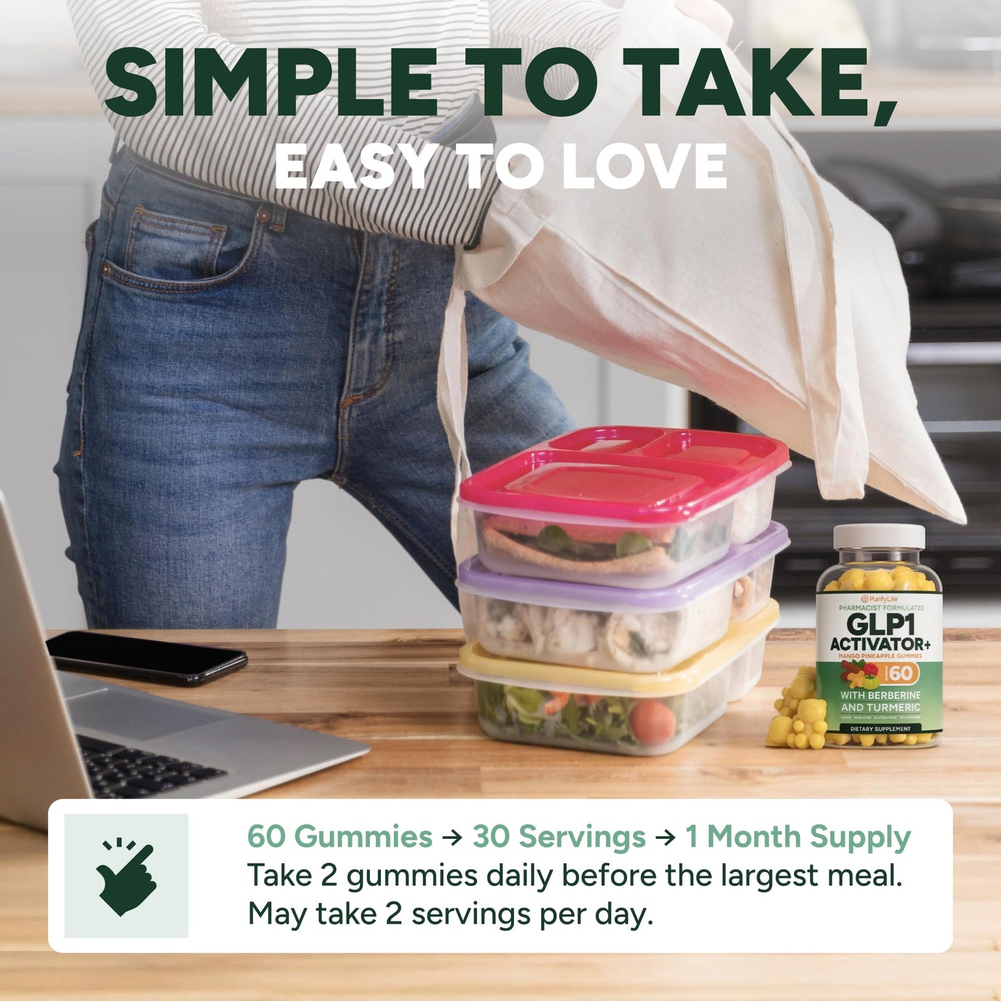 GLP1 Activator+ with Berberine and Turmeric - GLP - 1 Gummies - Vegan America