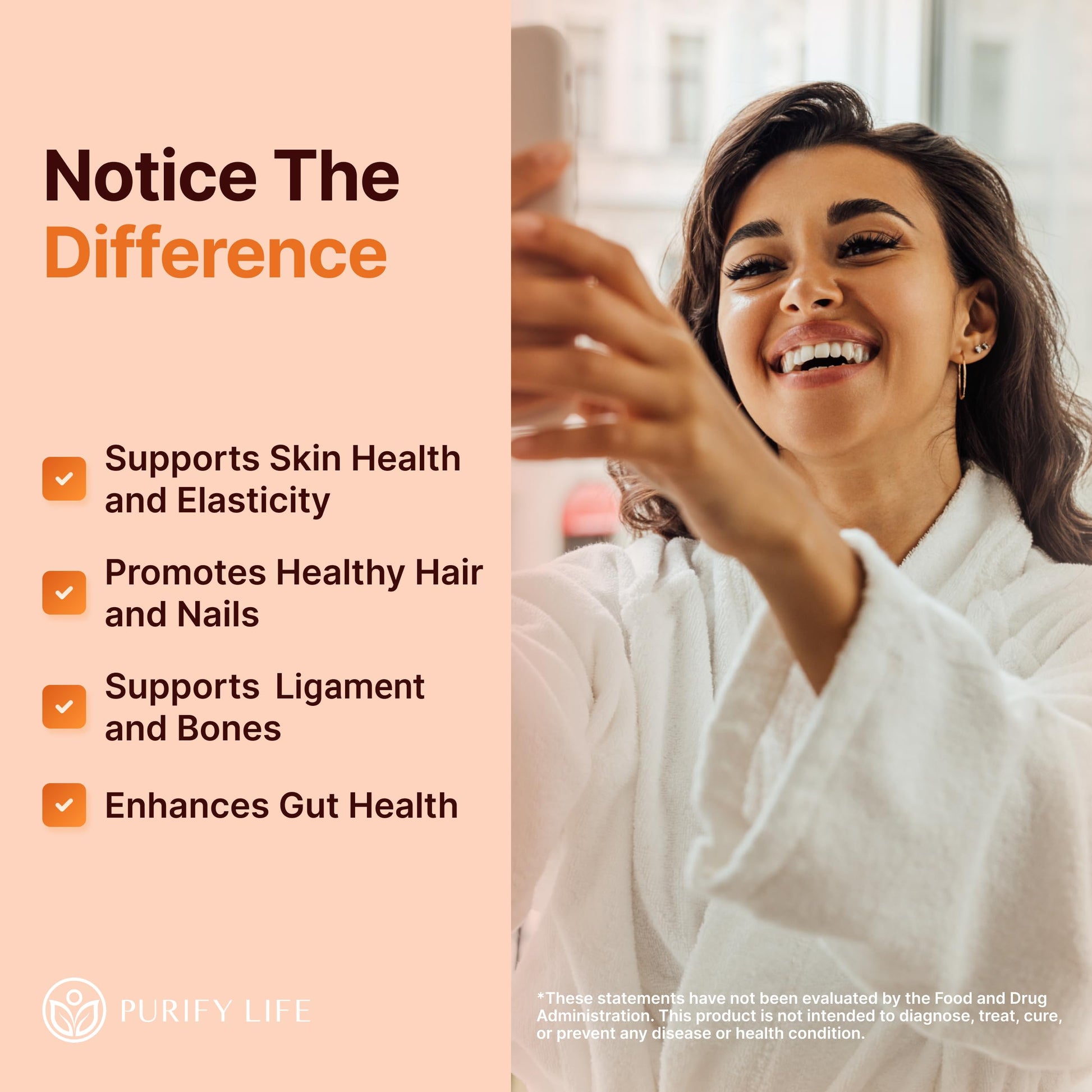 Collagen Gummies For Hair Skin & Nails - 90 Gummies/45 Day Supply - Vegan America