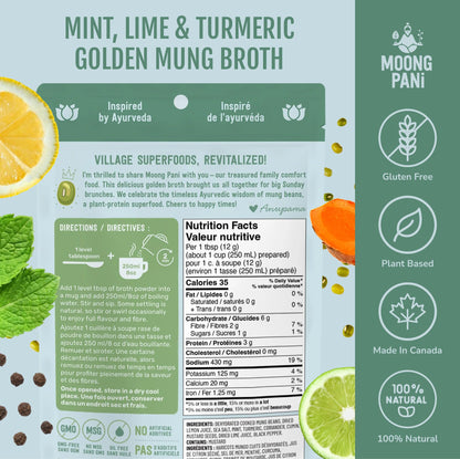 Mint, Lime & Turmeric Golden Mung Sipping Broth | 9 Cups