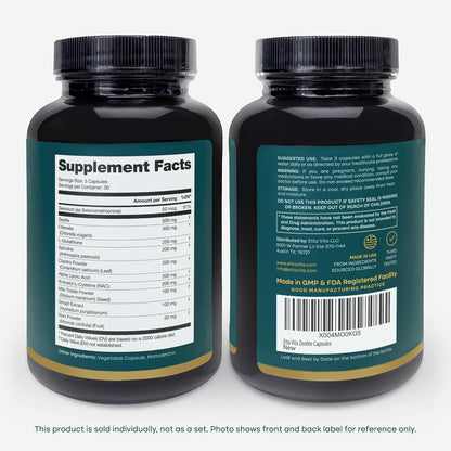 Liver Cleanse Detox & Repair with Zeolite, Chlorella, Glutathione NAC 90Ct - Vegan America