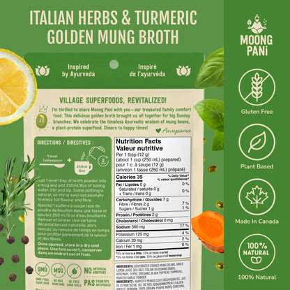 Italian Herbs & Turmeric Golden Mung Sipping Broth | 9 Cups