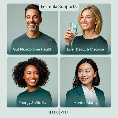 Etta Vita Zeolite Detox for adults | Gut & Liver Detox Cleanse with Glutathione, NAC, Chlorella, Spirulina, ALA, Cilantro, Milk Thistle & Shilajit | Zeolite Heavy Metal Detox Vegan Keto 90 Capsule