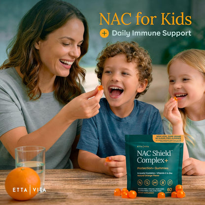 Sugar-Free NAC Gummies with Vitamin C 500mg, Zinc 20mg, N-Acetyl Cysteine 400mg - Antioxidant, Respiratory & Immune Support, Vegan, No Sulfur Taste NAC Supplement for Kids & Adults - 60 Gummies