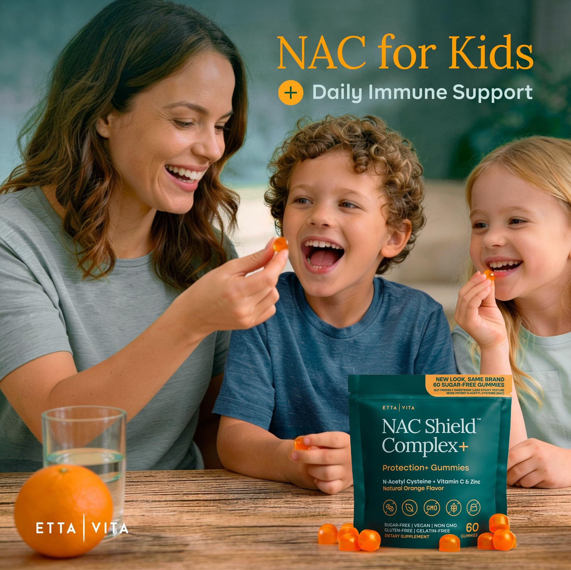 Sugar - Free Gummies - NAC Shield (Immune Support Complex) N - Acetyl Cysteine, Vitamin C & Zinc - Vegan America