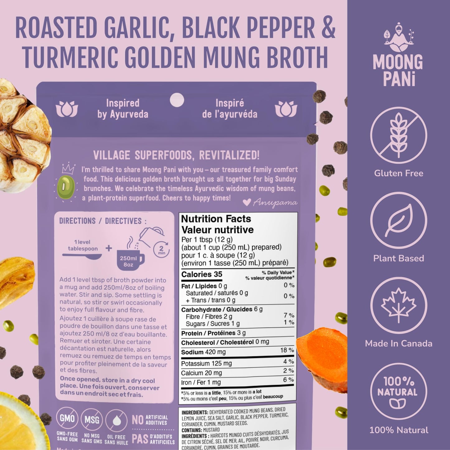 Roasted Garlic & Turmeric Golden Mung Sipping Broth | 9 Cups - Vegan America