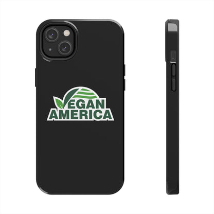 Vegan America Tough Phone Case — Green Leaf Vegan Pride Protective Cover - Vegan America