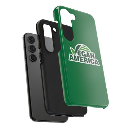 Vegan America Tough Phone Case — Green Protective Vegan Pride Cover - Vegan America