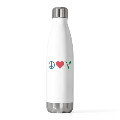 Peace Love Vegan - 20oz Insulated Water Bottle - Vegan America