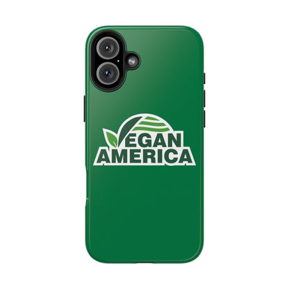 Vegan America Tough Phone Case — Green Protective Vegan Pride Cover - Vegan America