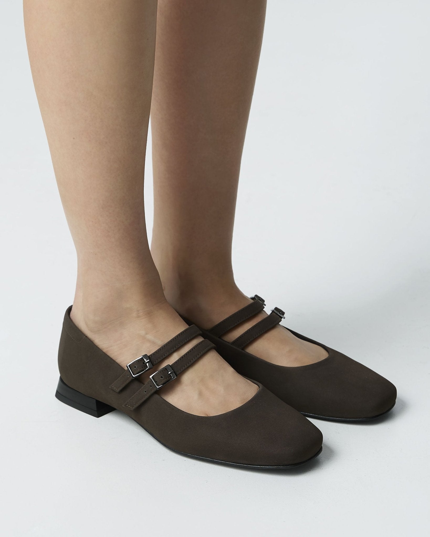 Chocolate Mary Jane Pumps brown ballerinas - Vegan America