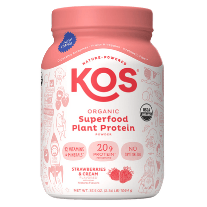 Organic Plant Protein, Strawberries & Cream, 28 Servings - Vegan America