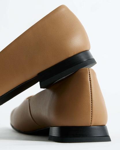 Carmel Diana Pumps beige ballerinas with a square - cut shape - Vegan America