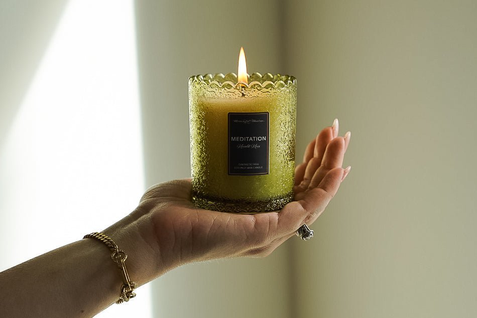 Meditation Moonlit Moss Natural Candle 8oz Kaia Collection - Vegan America