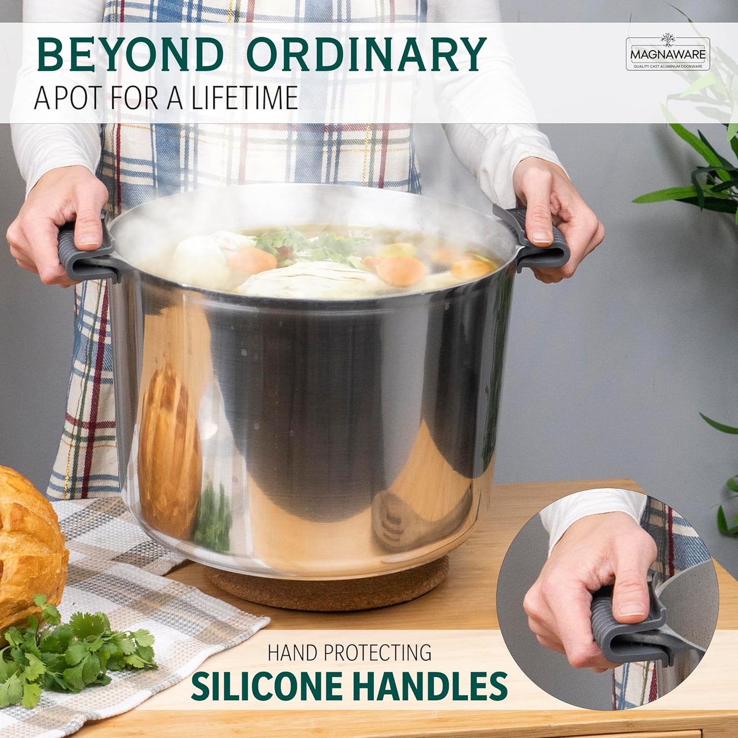 Stock Pot with Lid 18 Quarts - Vegan America