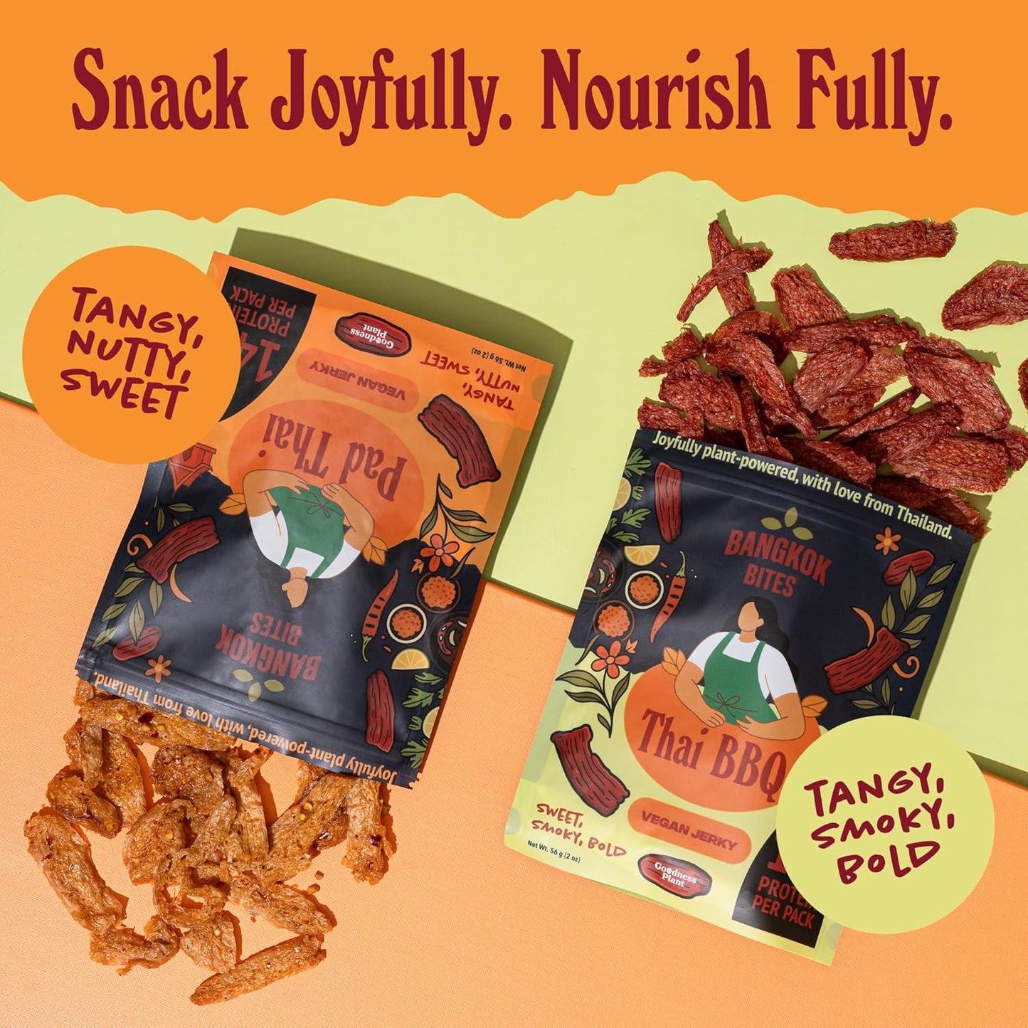 Bangkok Bites Vegan Jerky, Variety Pack - Vegan America
