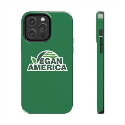 Vegan America Tough Phone Case — Green Protective Vegan Pride Cover - Vegan America