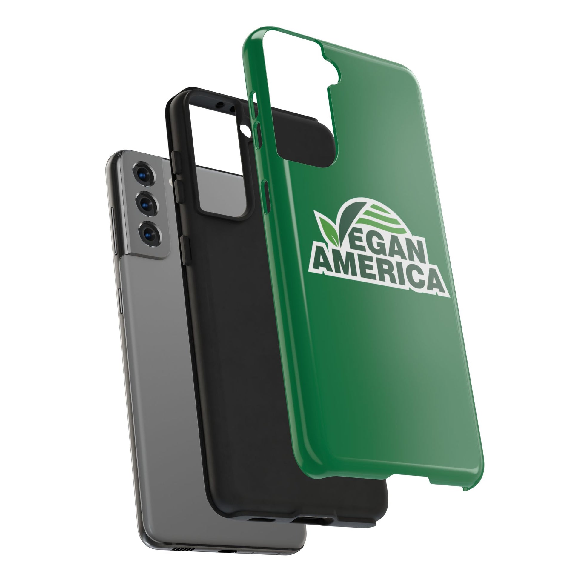 Vegan America Tough Phone Case — Green Protective Vegan Pride Cover - Vegan America