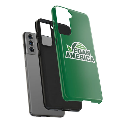 Vegan America Tough Phone Case — Green Protective Vegan Pride Cover - Vegan America